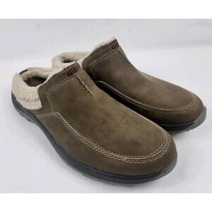 EARTH ORIGINS Men’s Size 10 M Daxton Chestnut Mules Faux Fur Lined “NWOB”